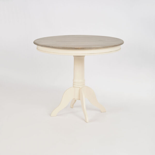 Stół Rimini RI116 90cm Kremowy z Jasnobrązowym Blatem Elegancja w Twoim Wnętrzu - obrazek 1