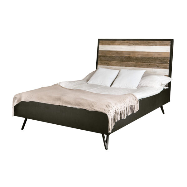 Eleganckie Łóżko Adesso ADESQ01 140cm w Czerni i Szarościach - obrazek 1
