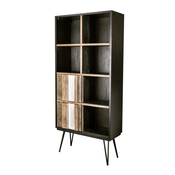 Elegancki regał Adesso ADESL02 w czerni i szaro-beżowych odcieniach 90 cm - obrazek 1