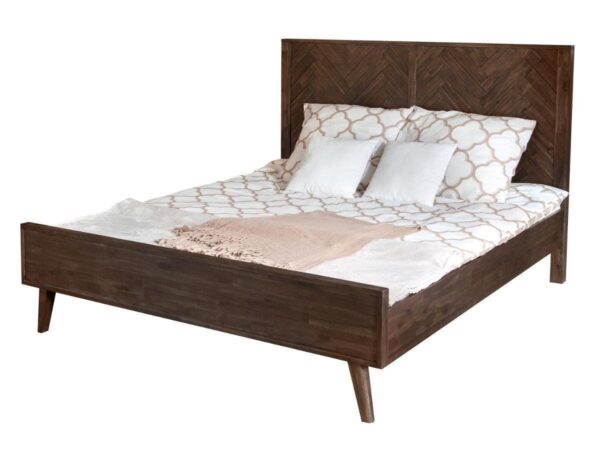 Ashton ASTQ01 Łóżko 140cm Ciemnobrązowe Elegancja i Komfort w Sypialni - obrazek 1