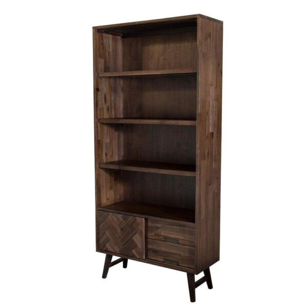 Ciemnobrązowy regał Ashton ASTL02 90 cm - elegancja i funkcjonalność - obrazek 1