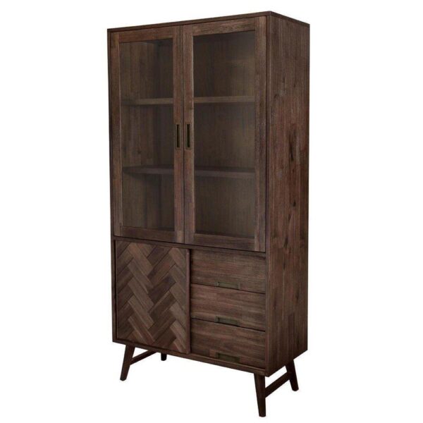 Witryna Ashton ASTL03 Ciemnobrązowa 100 cm - Elegancja i Styl - obrazek 1