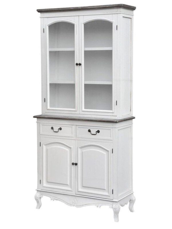 Kredens Rimini White RIW01 Biały z Ciemnobrązowym Blatem 90 cm - obrazek 1