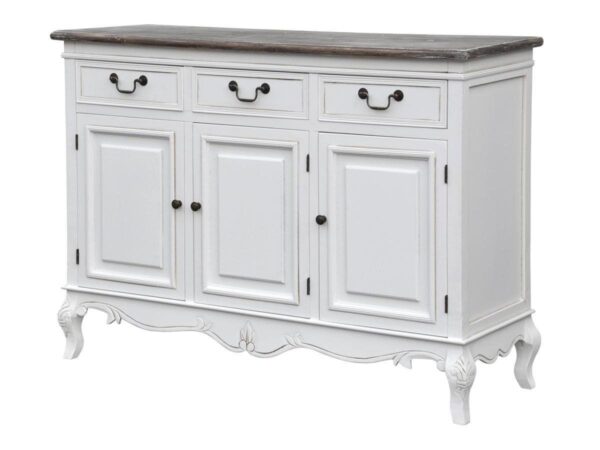 Elegancka Komoda Rimini White RIW08 z Ciemnobrązowym Blatem 120 cm - obrazek 1