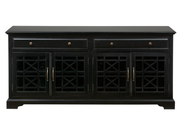 Elegancka Komoda Avola AV275-9 w Czarnym Kolorze 178 cm - obrazek 1