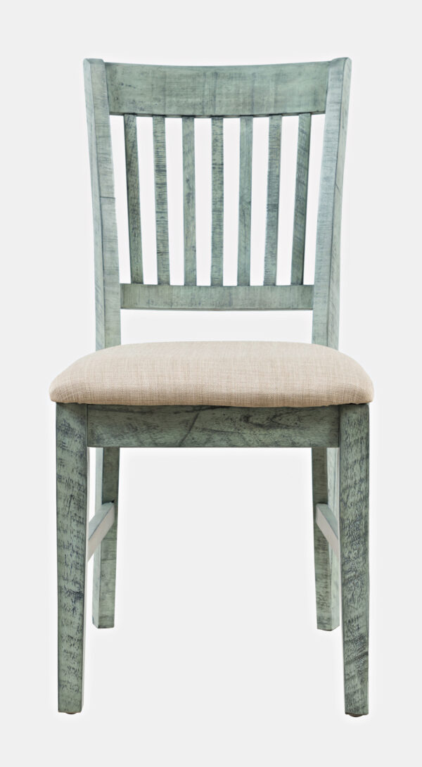 Krzesło rustykalne Avola turkusowo-miętowe z przetarciami shabby-chic - obrazek 1