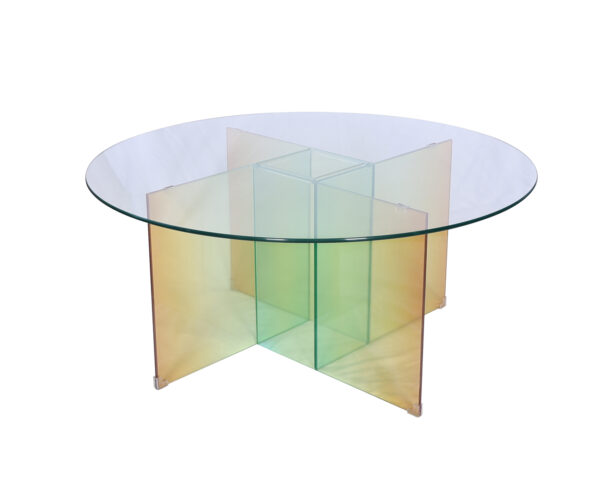Modig M75-90 Wielokolorowy Stolik Kawowy Przezroczysty Opalizujący 90 cm - obrazek 1