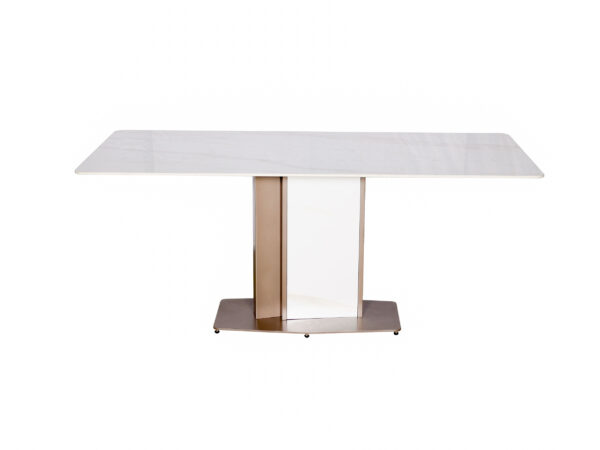 Stół Modig M54 180cm w różowym złocie z białym blatem - obrazek 1