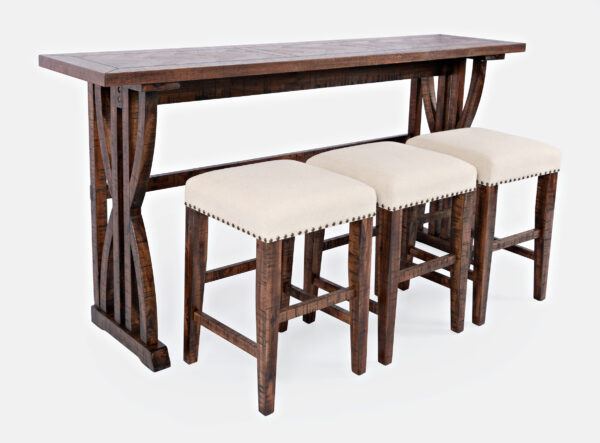 Stół barowy Avola AV1931-74 z hokerami w ciemnym brązie 188 cm - obrazek 1